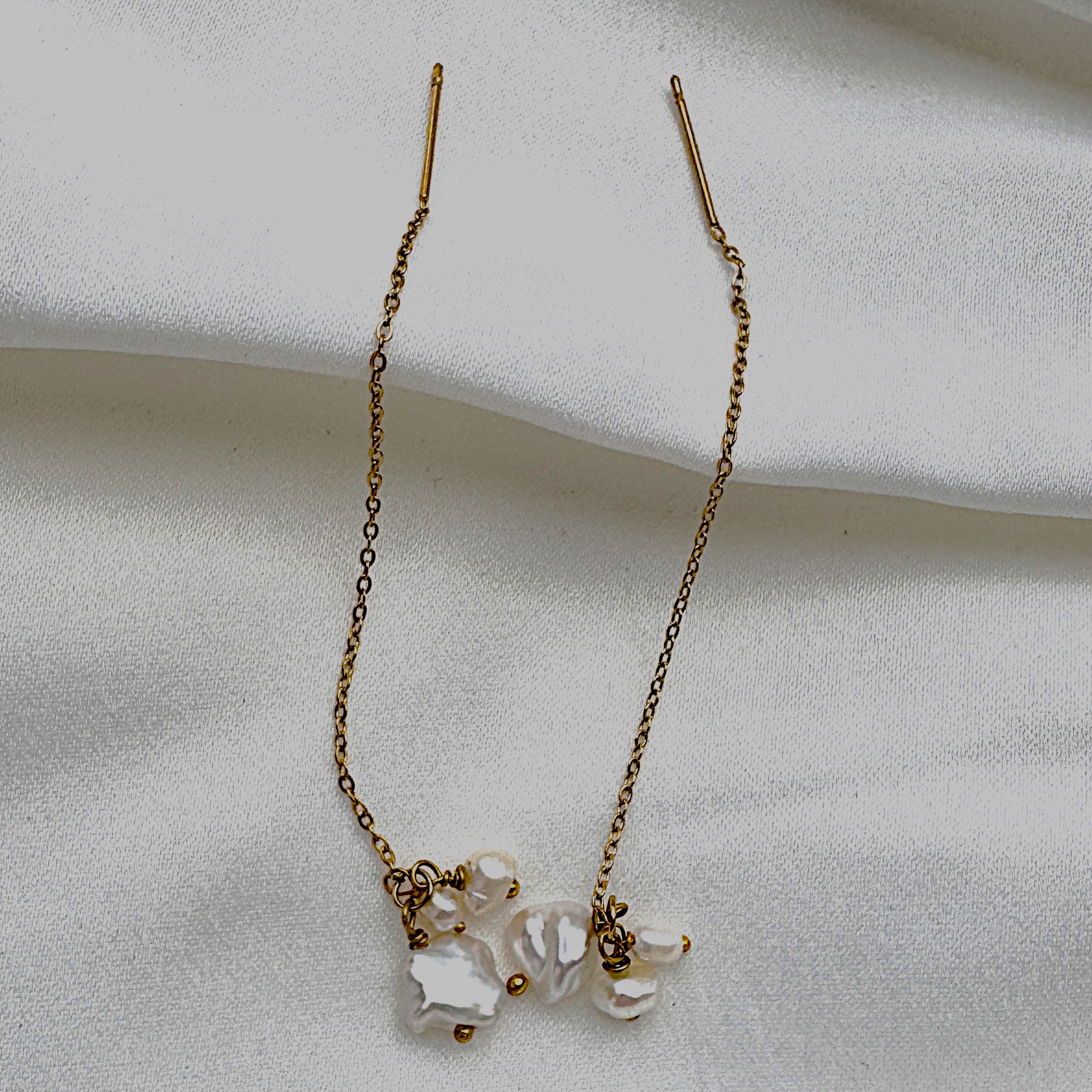 Pearl Ear Drop - white background